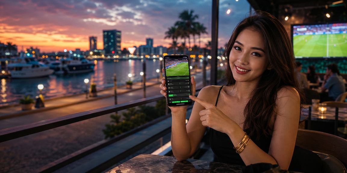 Pemain menggunakan aplikasi pertaruhan sukan protogel di telefon pintar