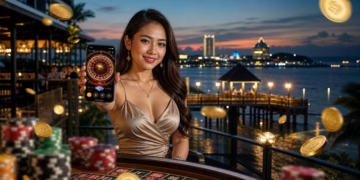 Roda roulette berputar dengan suasana kasino Malaysia bergaya moden